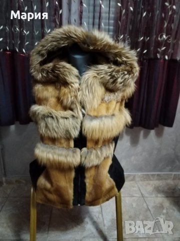  Луксозен дамски елек от лисица, естествен  косъм и кожа, различни видове елеци, болеро , снимка 10 - Елеци - 34084026