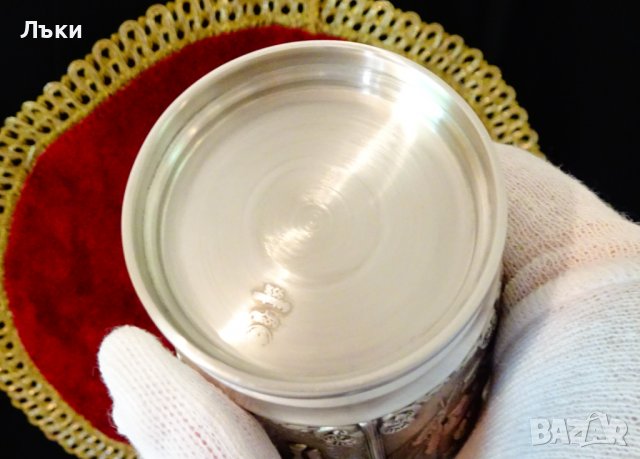 Чаша,халба от калай,ловна тема,350 мл. , снимка 6 - Антикварни и старинни предмети - 37783626