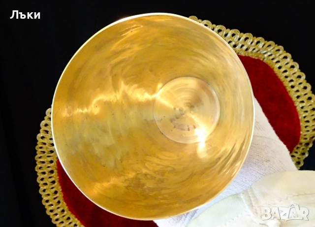 Старинна бронзова чаша за мътеница,халба 1 л. , снимка 2 - Антикварни и старинни предмети - 51570906