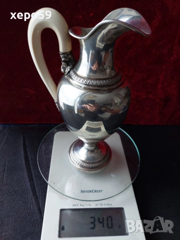 Сребърен комплект кани, сребърна кана, сребърна чаша. сребро 800 проба/4 лева за грам, снимка 15 - Сервизи - 52403205