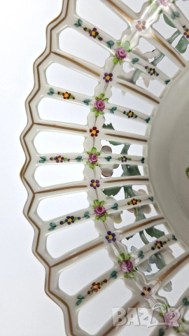 Ажурена фруктиера - Carl Thieme, Potschappel, Dresden, снимка 4 - Декорация за дома - 52740212