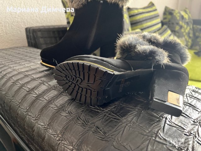 НОВИ!Елегантни дамски боти от естествен велур и естествен пух, снимка 6 - Дамски боти - 43433871