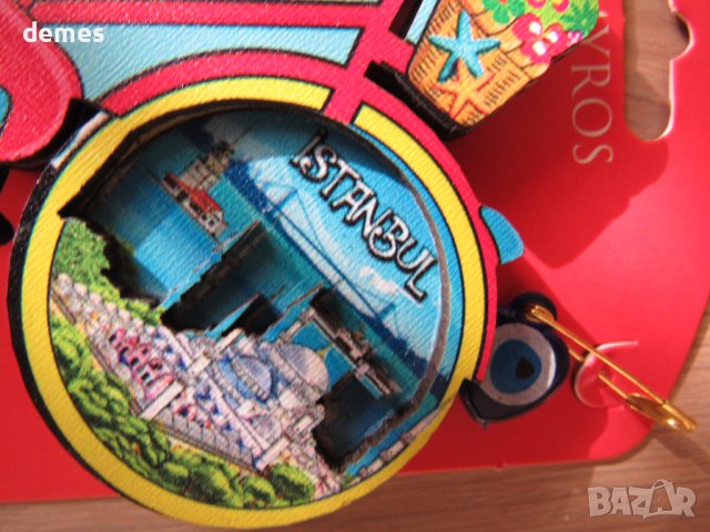 Автентичен 3D магнит от Турция, Истанбул с окото на Назар, снимка 3 - Колекции - 43453765