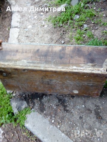 Старо дървено корито с метален обков неръждавейка, снимка 3 - Антикварни и старинни предмети - 36679317