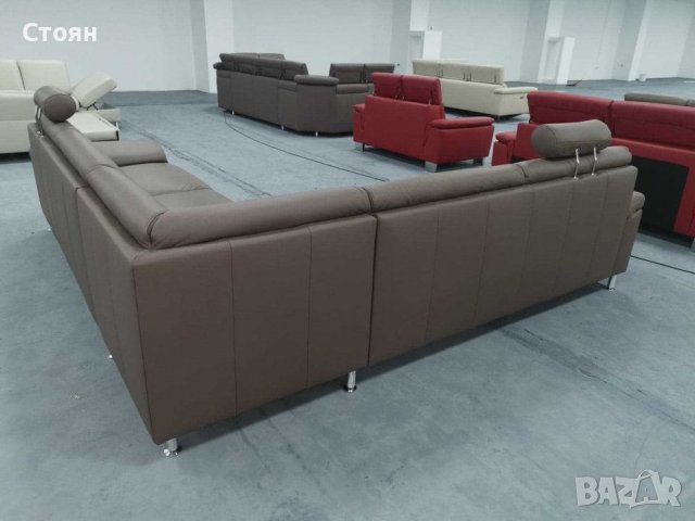 Кожен ъглов диван с ф-я сън цвят Мока "Vito Spring", снимка 7 - Дивани и мека мебел - 39331004
