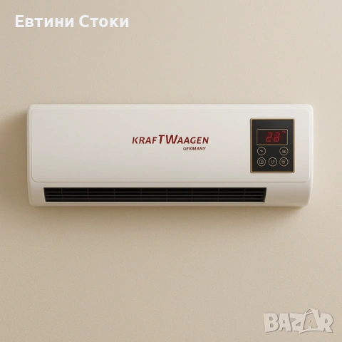 ЛИКВИДАЦИЯ!!! Стенна печка KraftWaagen 3 в 1 - отопление, охлаждане и вентилатор, снимка 3 - Отоплителни печки - 53586629