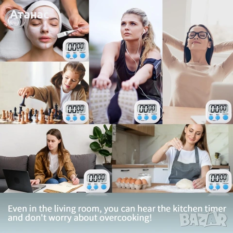 Цифров кухненски таймер с магнит и стойка, снимка 3 - Аксесоари за кухня - 53427626