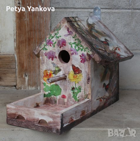 дървени рисувани къщички за птици, снимка 8 - Други - 14278090