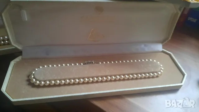 Lotus оригинални винтидж естествени перли, снимка 3 - Колиета, медальони, синджири - 48637453