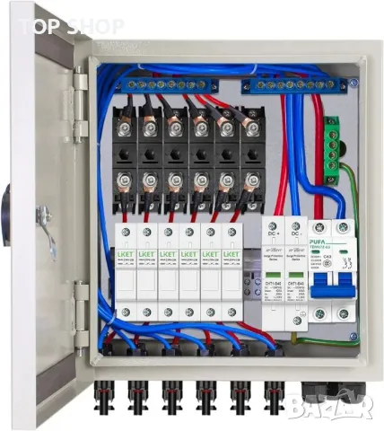 фотоволтаична комбинирана кутия и 63A прекъсвачи за свързване на мрежата на слънчевия панел