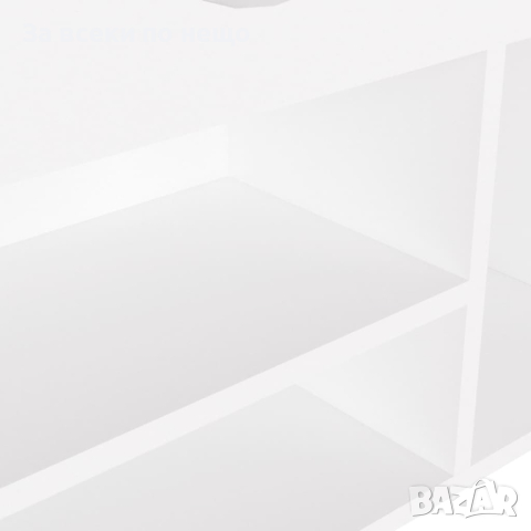 Пейка за обувки с възглавница, бяла, 104x30x49 см, ПДЧ, снимка 3 - Шкафове - 44906468
