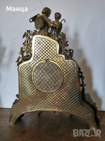 Каминен часовник бронзов , снимка 9 - Антикварни и старинни предмети - 36685540