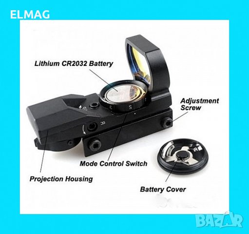 ПРИЦЕЛ -ХОЛОГРАМЕН БЪРЗОМЕРЕЦ  JH-400  с Червена и Зелена точка , снимка 12 - Оборудване и аксесоари за оръжия - 37593115