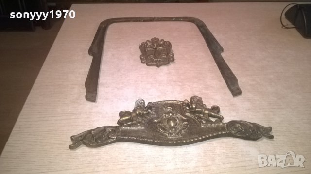 МЕД/МЕСИНГ-МАСИВЕН ОБКОВ С ЛЪВОВЕ-ВНОС ШВЕЦИЯ, снимка 4 - Колекции - 27630973