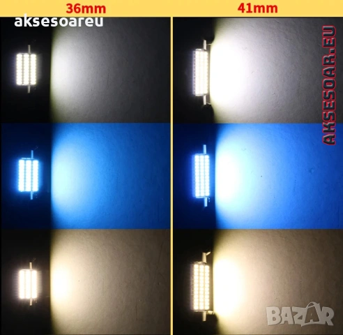 10 бр. Автомобилни сулфидни крушки 12 V 41mm с 36 LED диода ледено сини интериорни светлини четене, снимка 7 - Аксесоари и консумативи - 53110385