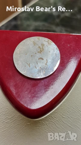 Сребърен плакет с ангелче и червен емаил , снимка 3 - Други - 50695902