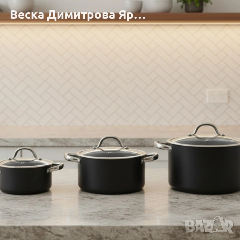 Алуминиева тенджера с мраморно покритие и капак – здравословно готвене без загаряне, снимка 3 - Съдове за готвене - 52529727