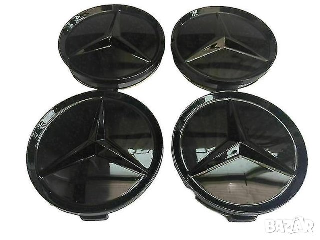 капачки за джанти Мерцедес Mercedes черни гланц 75мм 4 броя черен , снимка 2 - Аксесоари и консумативи - 43133390