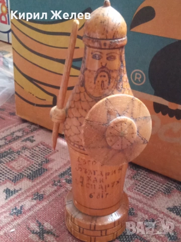 Дървена фигурка на хан Аспарух 53670, снимка 4 - Фигурки - 53392085