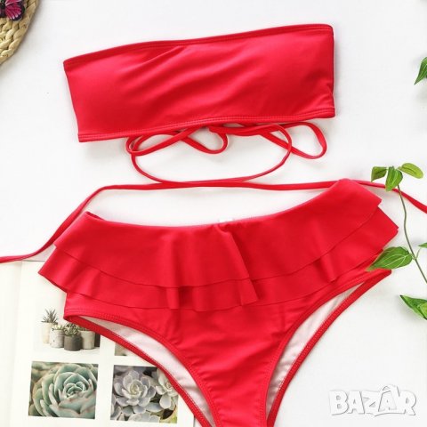 Бански от две части с къдрички на ханша (М, Л), снимка 6 - Бански костюми - 28888180