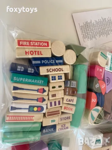 Дървен конструктор - град, 115 блока 23519, снимка 7 - Образователни игри - 46543843