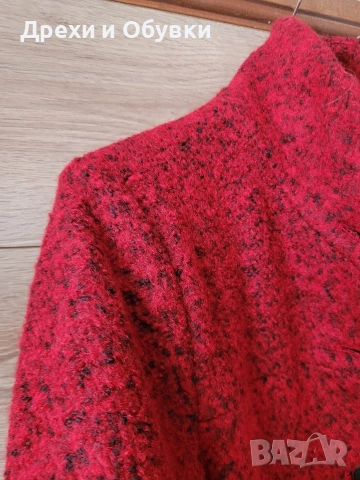 Червено палто вълна, снимка 3 - Палта, манта - 52168421