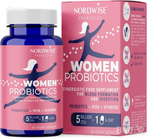 Nordwise Пробиотици за жени, веган, 60 капсули, снимка 1 - Хранителни добавки - 43427561