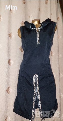 XL/XXL Черна рокля с апликации с животински принт

