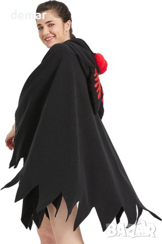 HEWERON Унисекс костюм за Хелоуин, наметало с качулка, снимка 4 - Други - 43961104