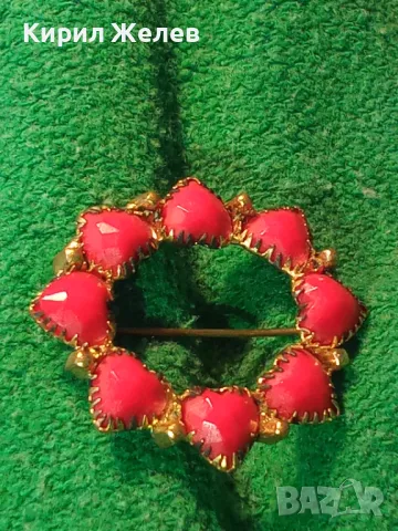 СТАРА ЗЛАТИСТА СКЪПОЦЕННА РЕТРО БРОШКА МАЙСТОРСКА ЮВЕЛИРНА РАБОТА 48772, снимка 12 - Антикварни и старинни предмети - 48733978