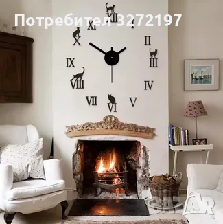 3D часовник за стена голям размер, фосфорисциращи стрелки, модерен дизайн, снимка 1