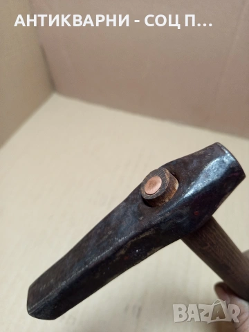 Соц Стар Ръчно Кован Кожарски Обущарски Чук. Номер 496., снимка 5 - Антикварни и старинни предмети - 53114794