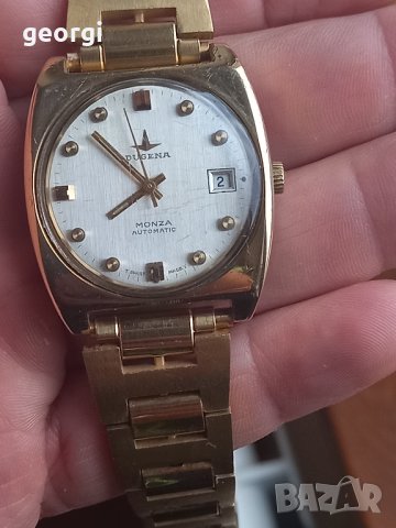 позлатен швейцарски часовник Dugena monza automatic 25 jewels, снимка 2 - Мъжки - 44094434