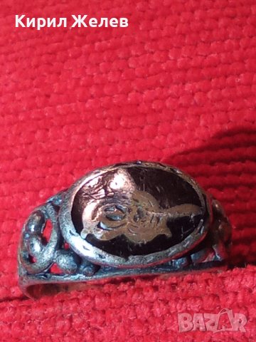 СТАРИНЕН ЕМАЙЛИРАН ОСМАНСКИ СРЕБЪРЕН ПРЪСТЕН СРЕБРО 925 със СУЛТАНСКА ТУГРА РЪЧНА ИЗРАБОТКА 40619, снимка 18 - Антикварни и старинни предмети - 42614275