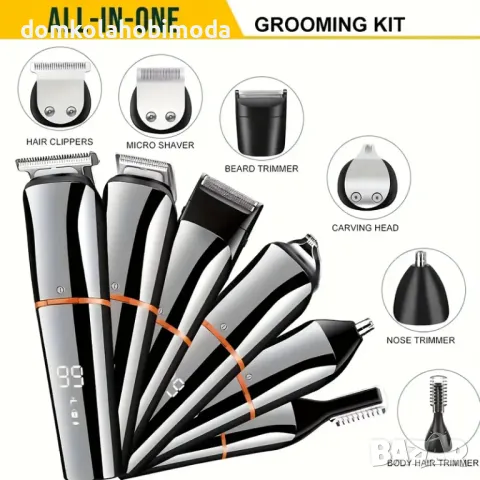 Професионална машинка Kemei, Безжичнa, 11 приставки и сменяеми глави, USB-презареждаща батерия, снимка 4 - Машинки за подстригване - 48131450