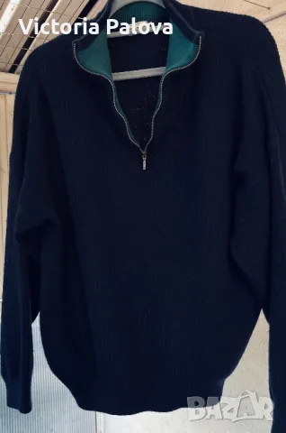 Качествен пуловер унисекс HESSNATUR тройер яка с цип, снимка 3 - Пуловери - 48802369