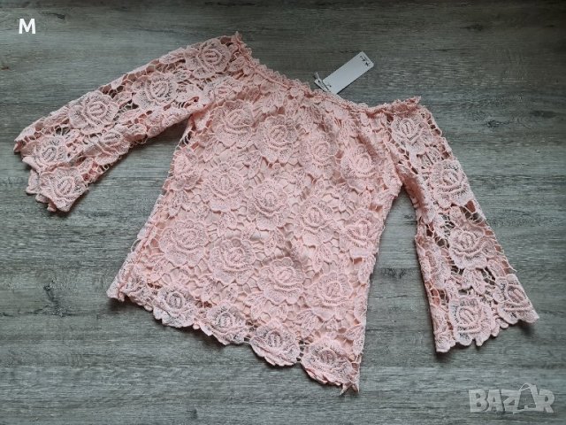 Нова дамска розова блуза / риза с красива дантела на намаление , снимка 1 - Ризи - 37992815