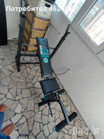 Мултифункционална сгъваема лежанка + прав лост + тежести + ръкохватки за дъмбели, снимка 9 - Фитнес уреди - 52159173