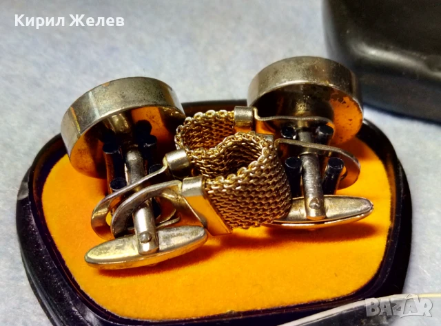 Стари СКЪПОЦЕННИ ПОЗЛАТЕНИ БУТОНЕЛИ MADE in GDR с ЮВЕЛИРНО ФАСЕТИРАН КРИСТАЛ RIVOLI ЛУКС МОДЕЛ 19027, снимка 7 - Антикварни и старинни предмети - 51264676