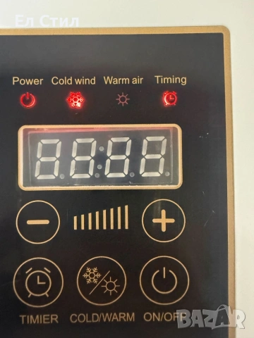 Стенен PTC отоплител и вентилатор LX-333 – 1800W, дистанционно управление и таймер, снимка 12 - Отоплителни печки - 53563431