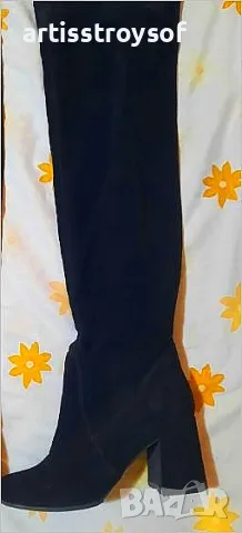 италиански чизми,естествен велур,номер 37,5, снимка 4 - Дамски ботуши - 48427651