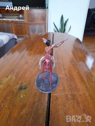 Стара фигурка Индианец #4, снимка 3 - Други ценни предмети - 32276413