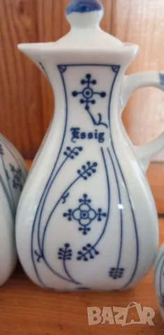 Комплект за подправки с дизайн "Blau Saks" Indian blue - Strawflower Pattern, снимка 6 - Аксесоари за кухня - 49780795