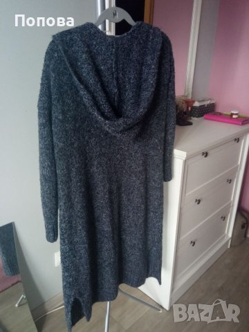 Топла дълга жилетка с качулка и джобове, снимка 2 - Жилетки - 38047307