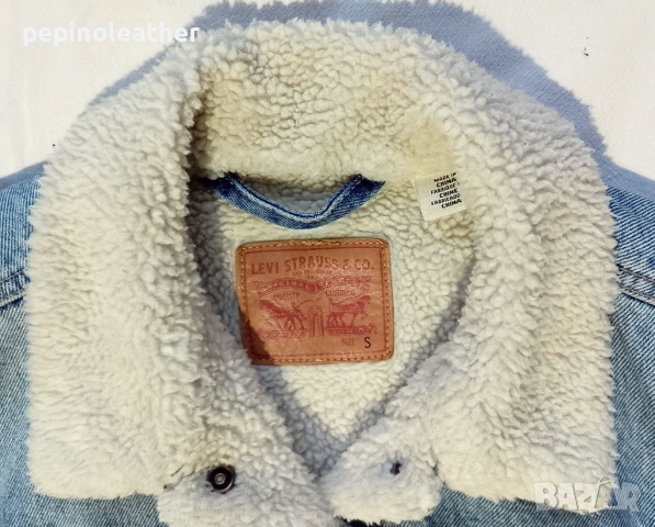 Оригинално дънково яке ЛЕВИС LEVI'S®  Premium Quality Big E Type 3 Sherpa Standard Trucker Jean Jack, снимка 9 - Якета - 52793702