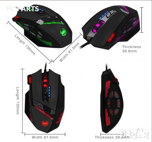 Геймърска RGB Мишка Zelotes с 12 бутона, снимка 7 - Клавиатури и мишки - 38978757