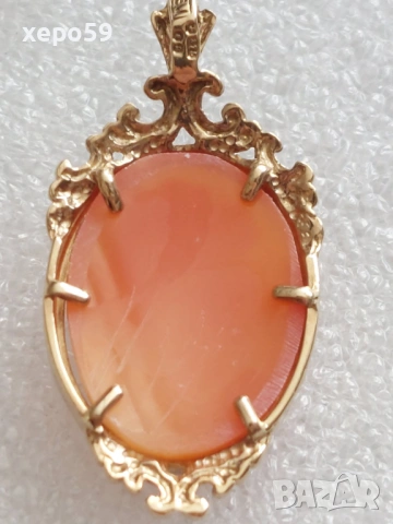 Три брошки камеи със златен обков-14 карата и 9 карата., снимка 13 - Колиета, медальони, синджири - 53074144