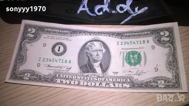 КОЛЕКШЪН-two dollars-usa-рядка банкнота, снимка 1 - Колекции - 26897775