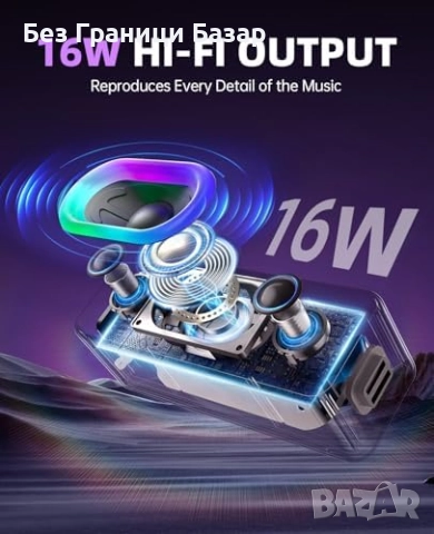 Нова Портативна Bluetooth 5.3 тонколона 16W, TWS и 24 часа батерия, снимка 2 - Тонколони - 52477381