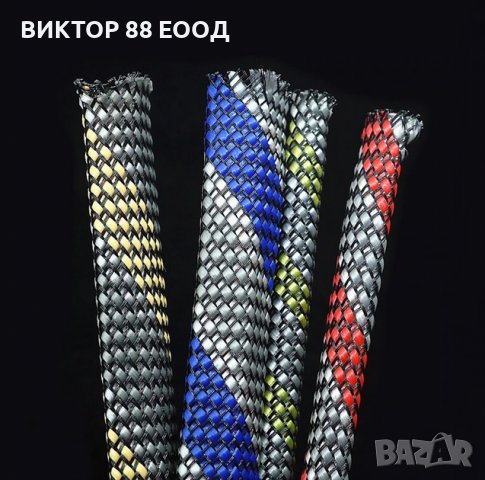 Кабелна оплетка 15мм червено/сиво, снимка 1